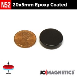 20mm X 10mm N52 neodymium magnets round discs 25/32in x 25/64in